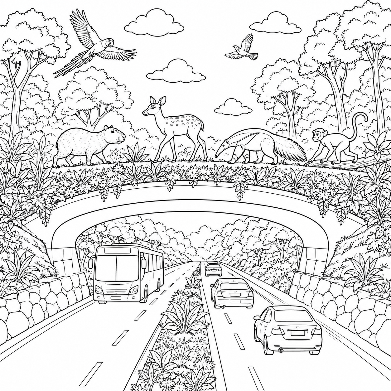 Corredor ecologico para colorir para colorir