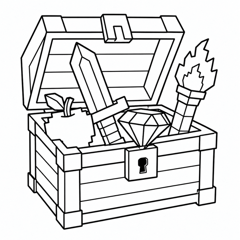 Minecraft bau para colorir para colorir
