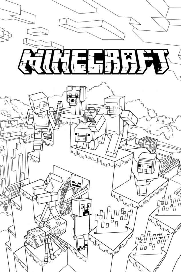 Minecraft jogo para colorir para colorir