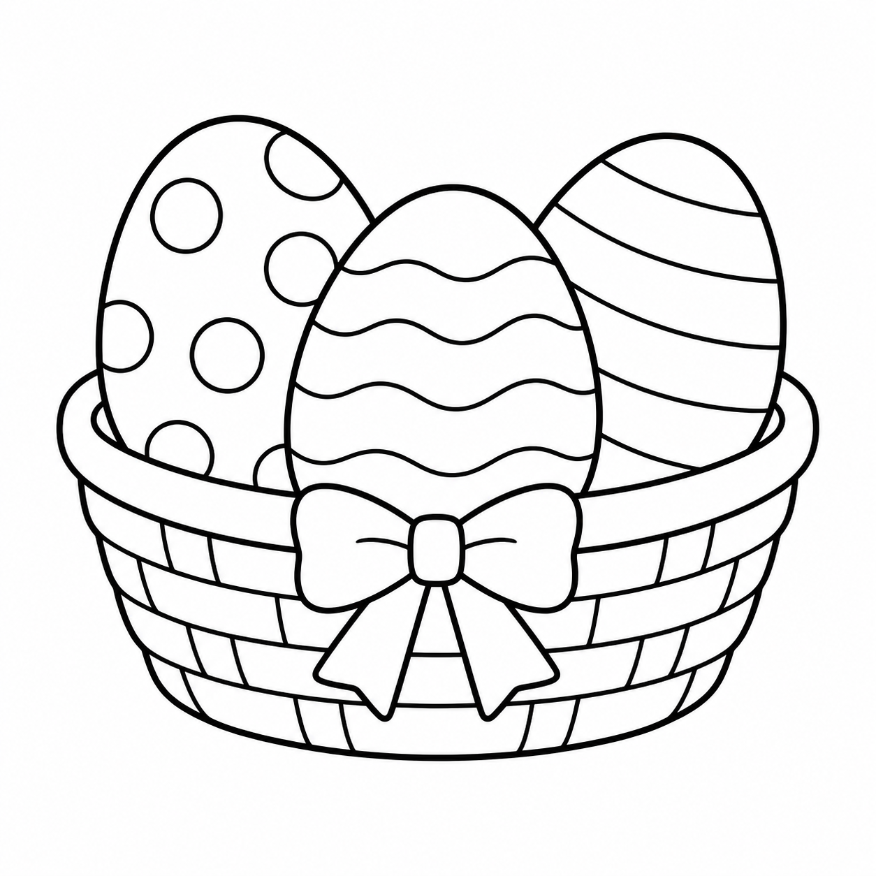 Cesta com ovos para colorir para colorir