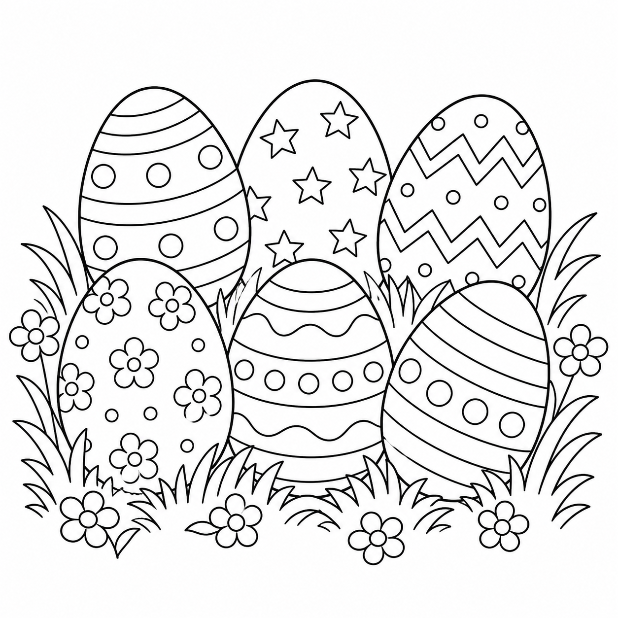 Ovos decorados para colorir para colorir