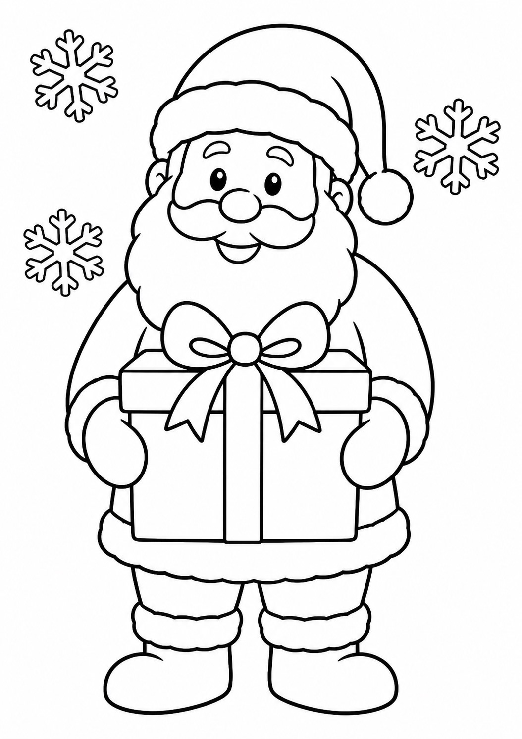 Papai noel com presente grande para colorir para colorir
