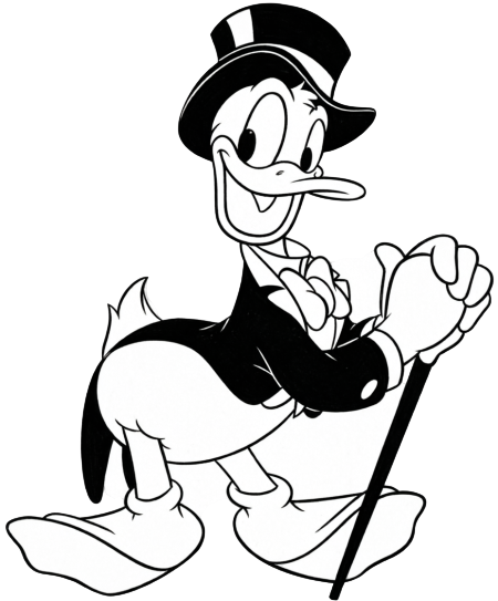 Pato donald de smoking para colorir para colorir