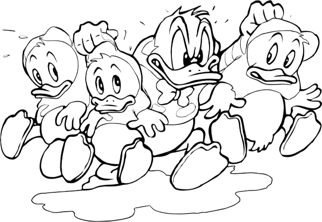 Pato donald e sobrinhos para colorir para colorir