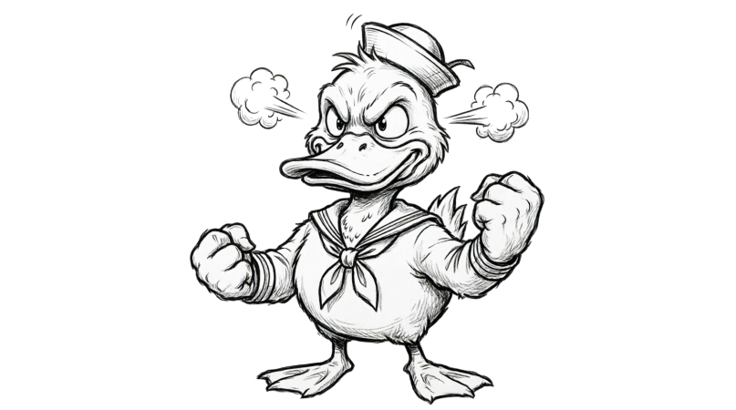 Pato donald furioso para colorir para colorir
