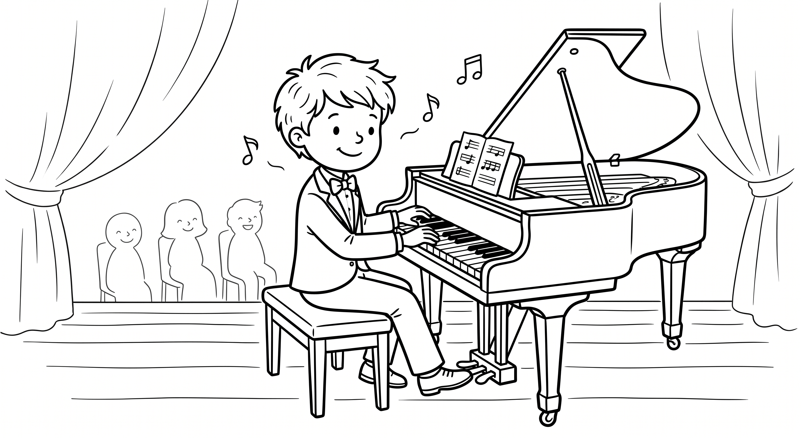 Concerto piano para colorir para colorir