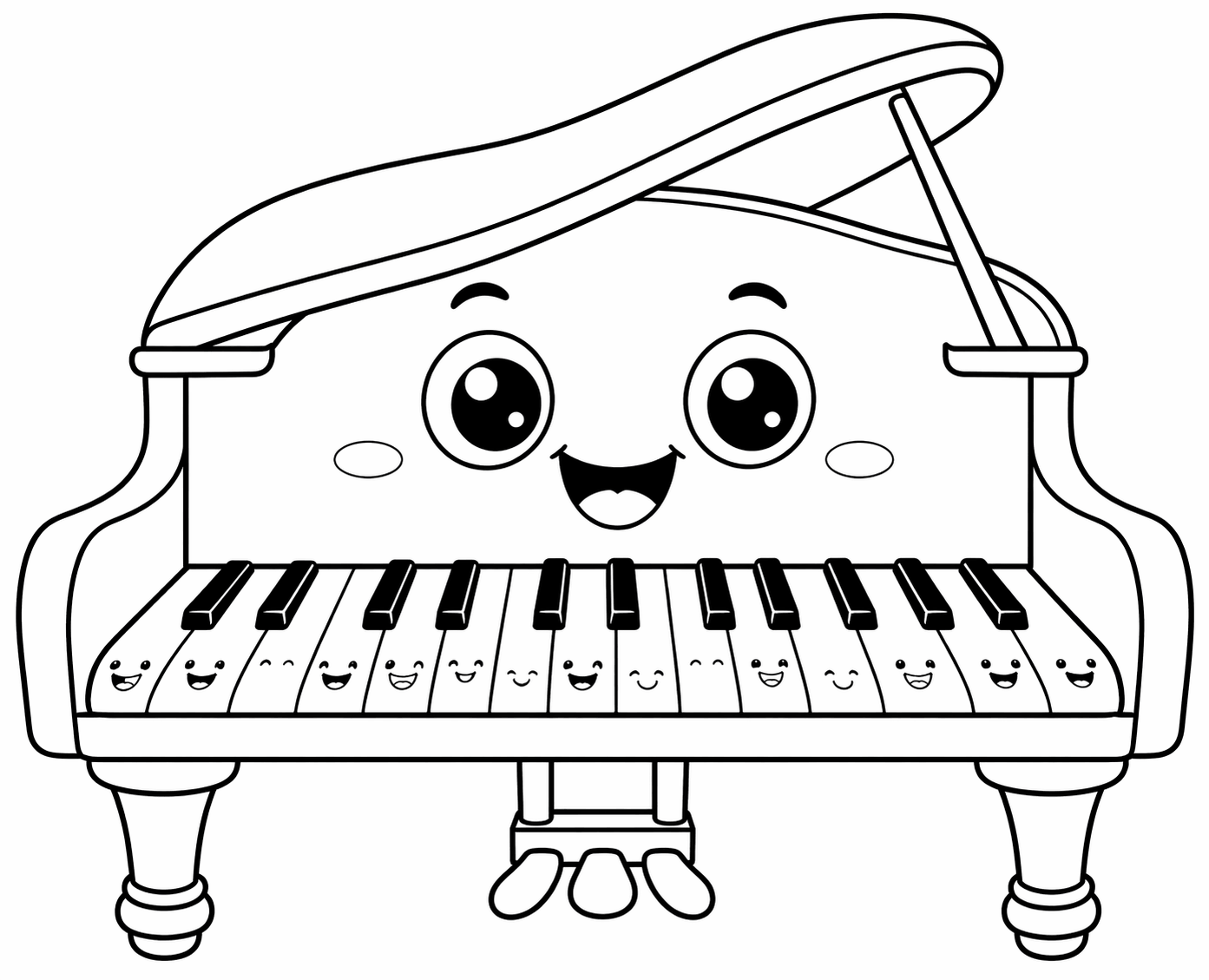Piano infantil para colorir para colorir