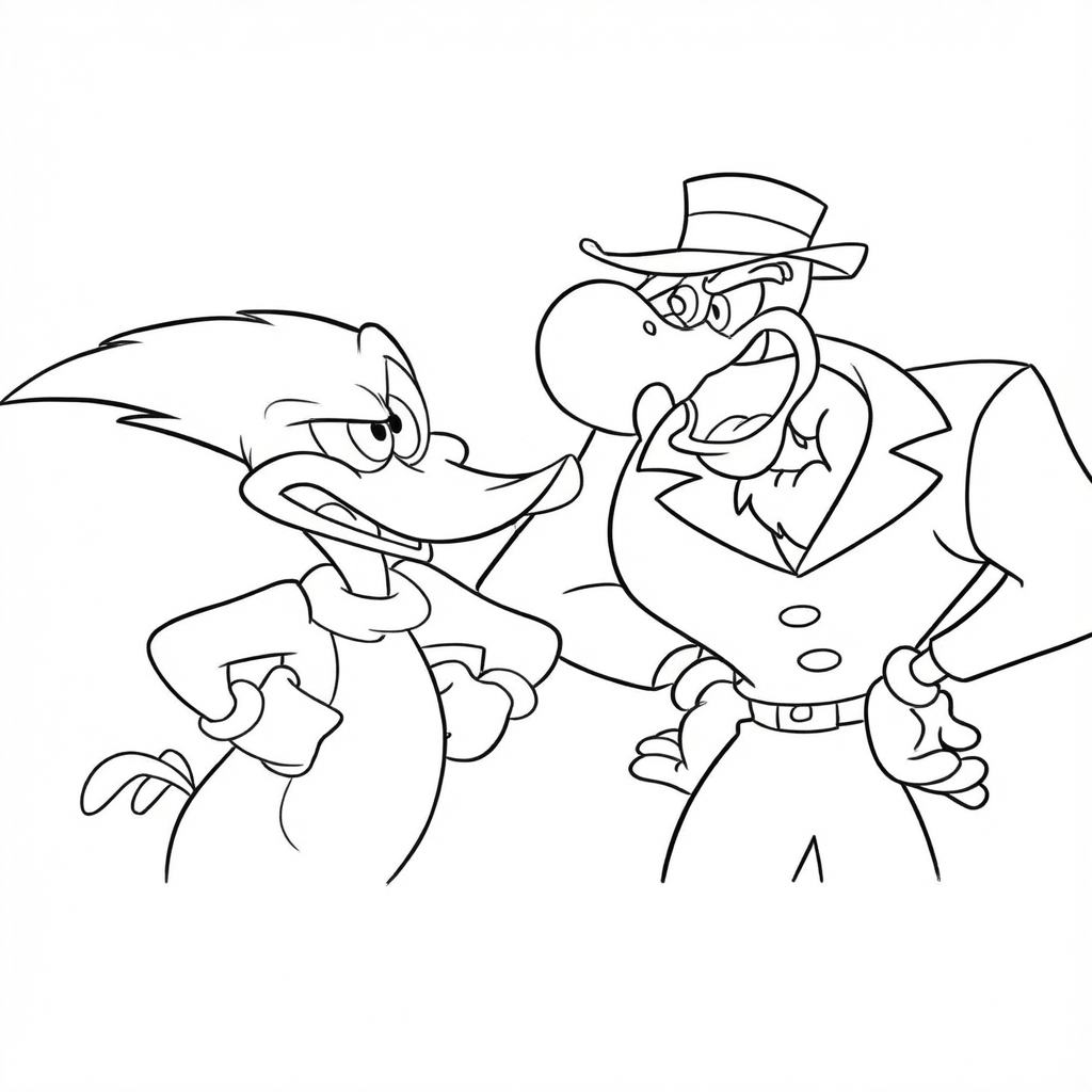 Pica pau e zeca urubu para colorir para colorir