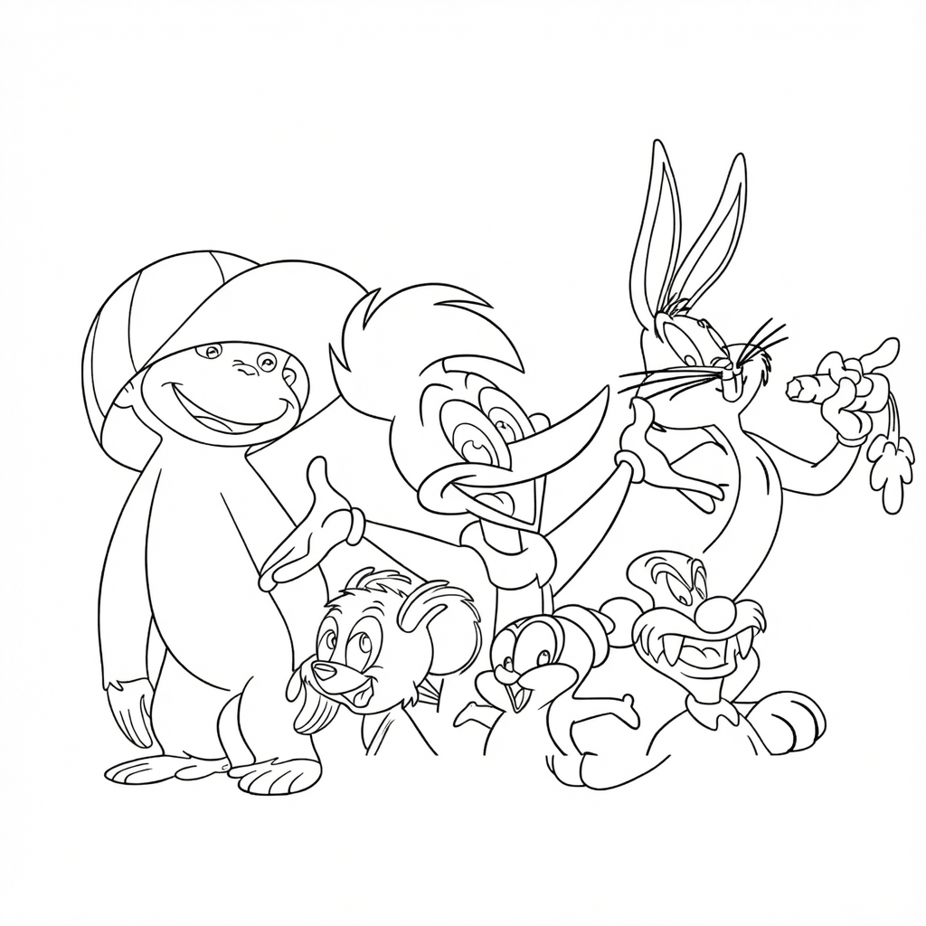 Pica pau turma para colorir para colorir