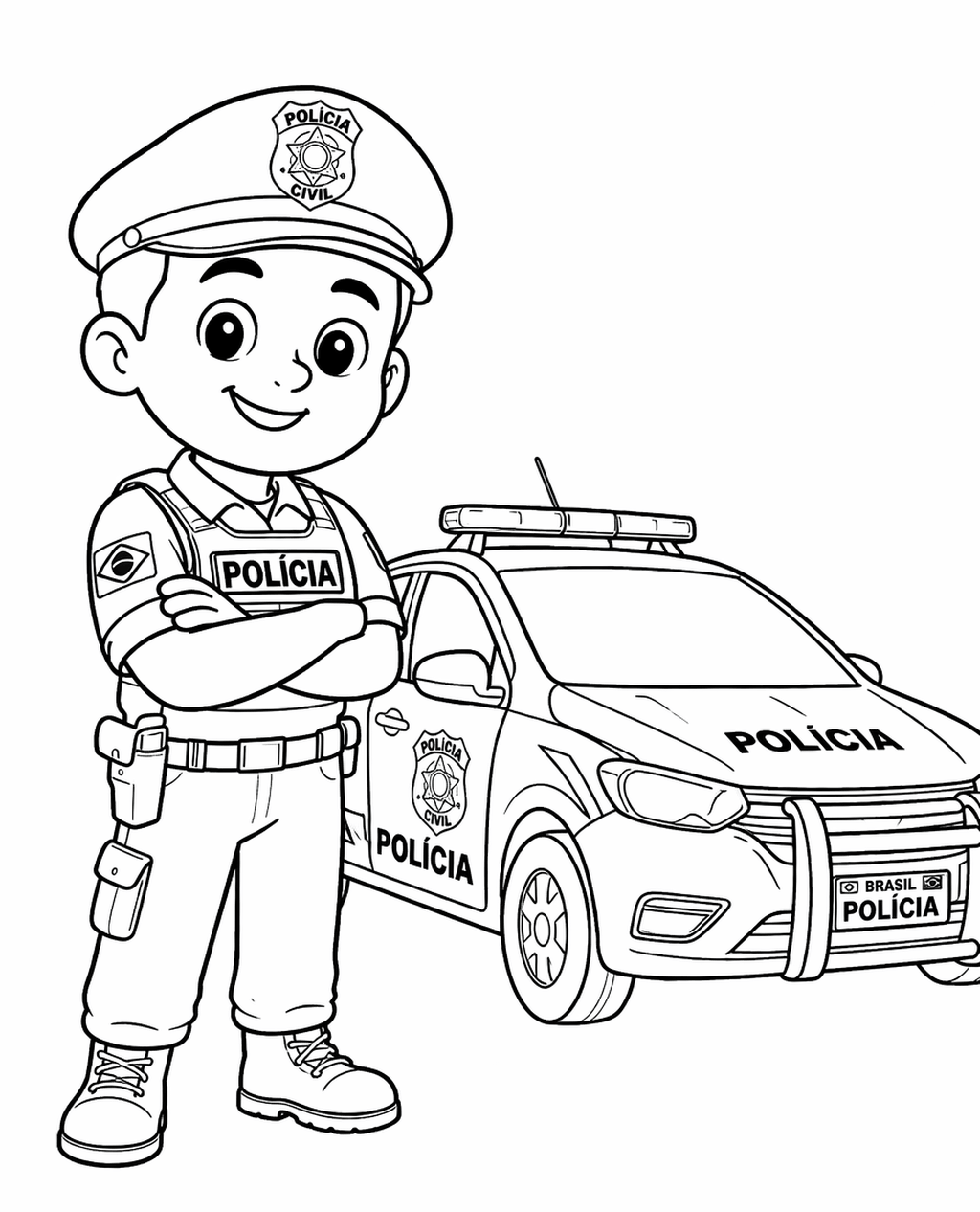 Policial educacao infantil para colorir para colorir