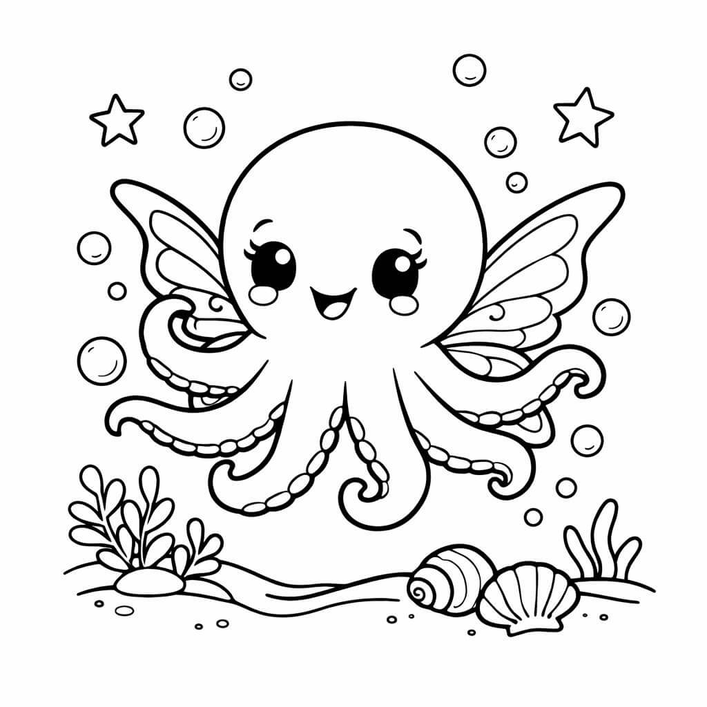 Polvo asas de fada para colorir para colorir