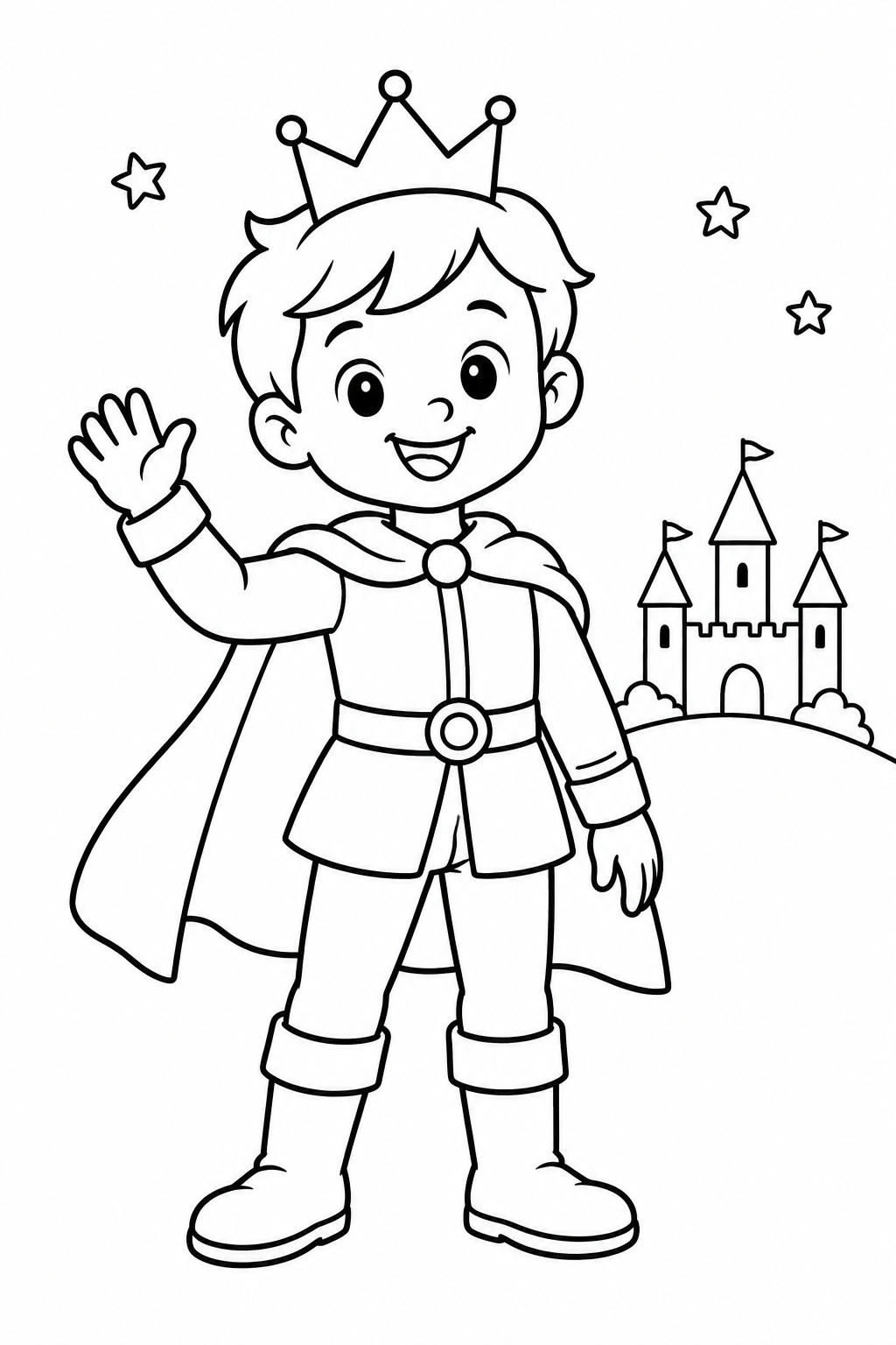 Pequeno principe com coroa para colorir para colorir