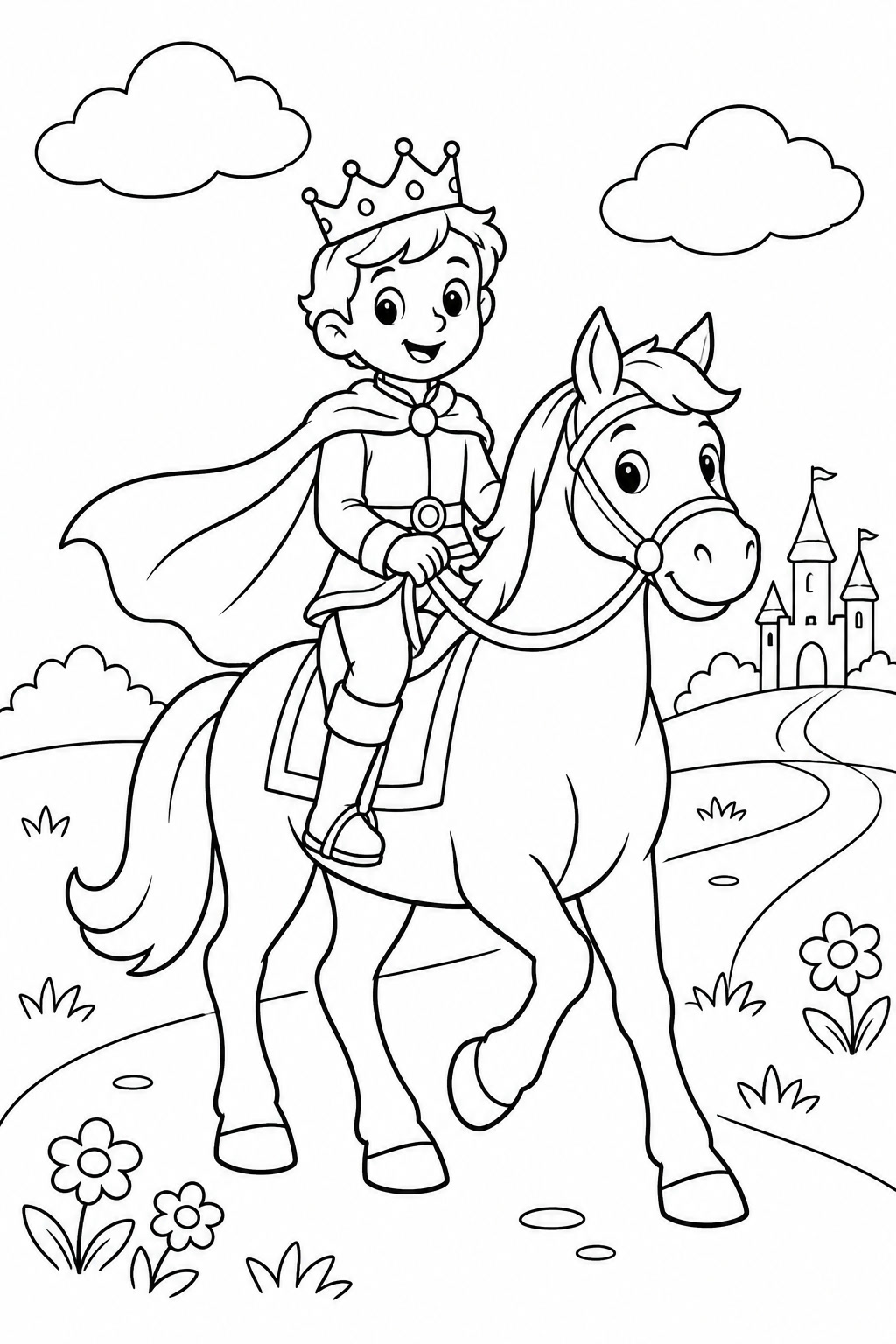 Principe a cavalo para colorir para colorir