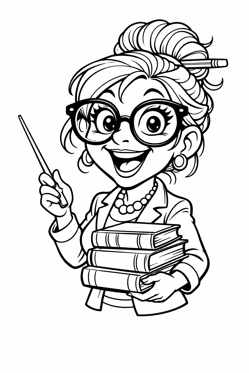 Professora caricatura para colorir para colorir