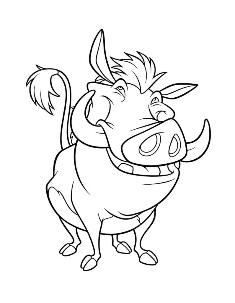 Pumba rei leao para colorir para colorir