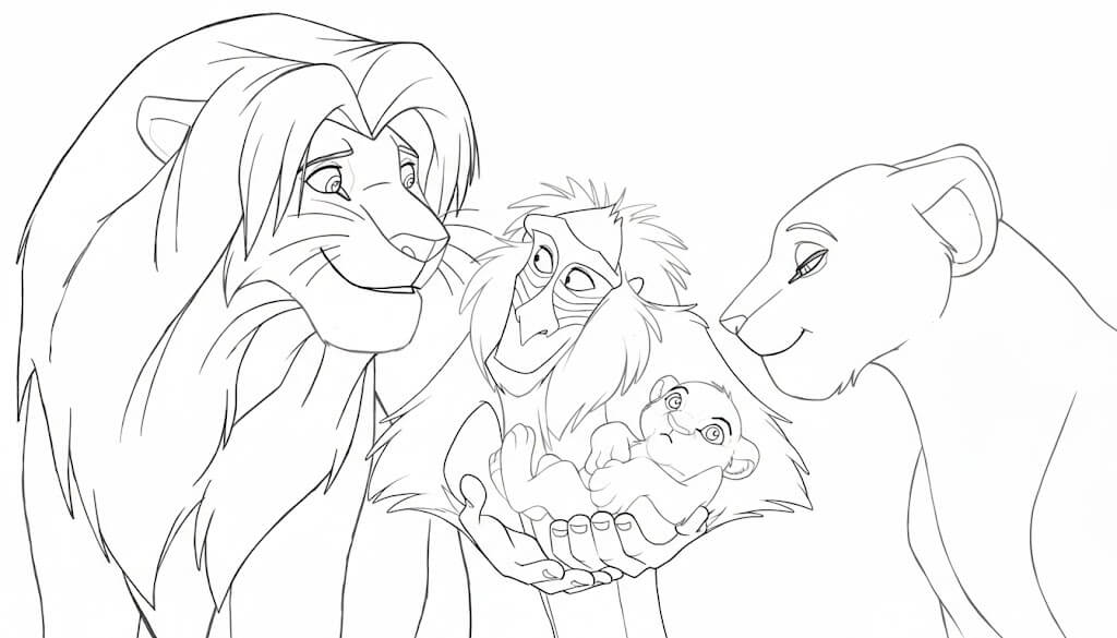 Simba filhote para colorir para colorir