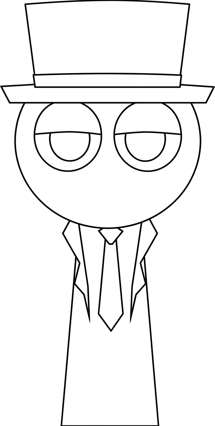 Sprunki mr black para colorir para colorir