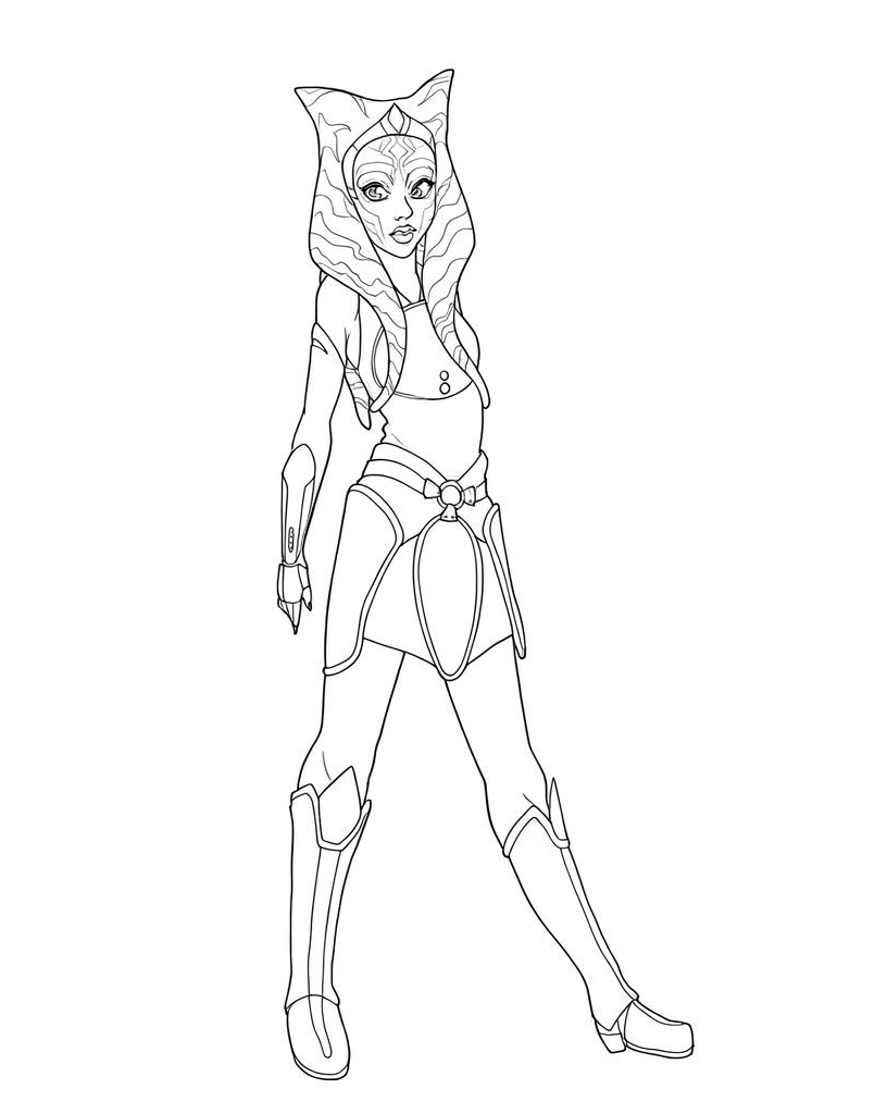 Ahsoka tano para colorir para colorir