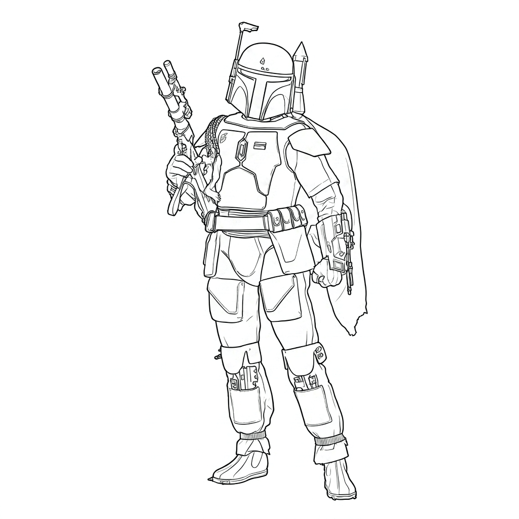 Boba fett cacador de recompensas para colorir para colorir