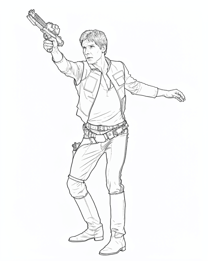 Han solo com blaster para colorir para colorir