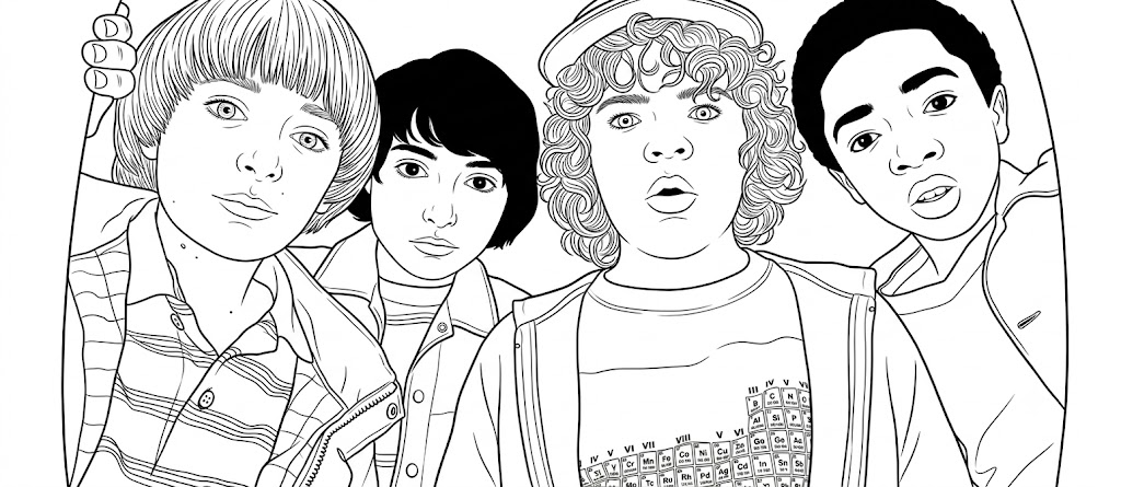 Stranger things atores para colorir para colorir