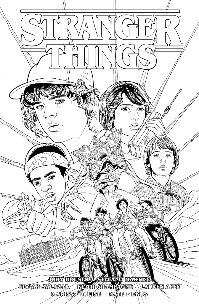 Stranger things revista para colorir para colorir