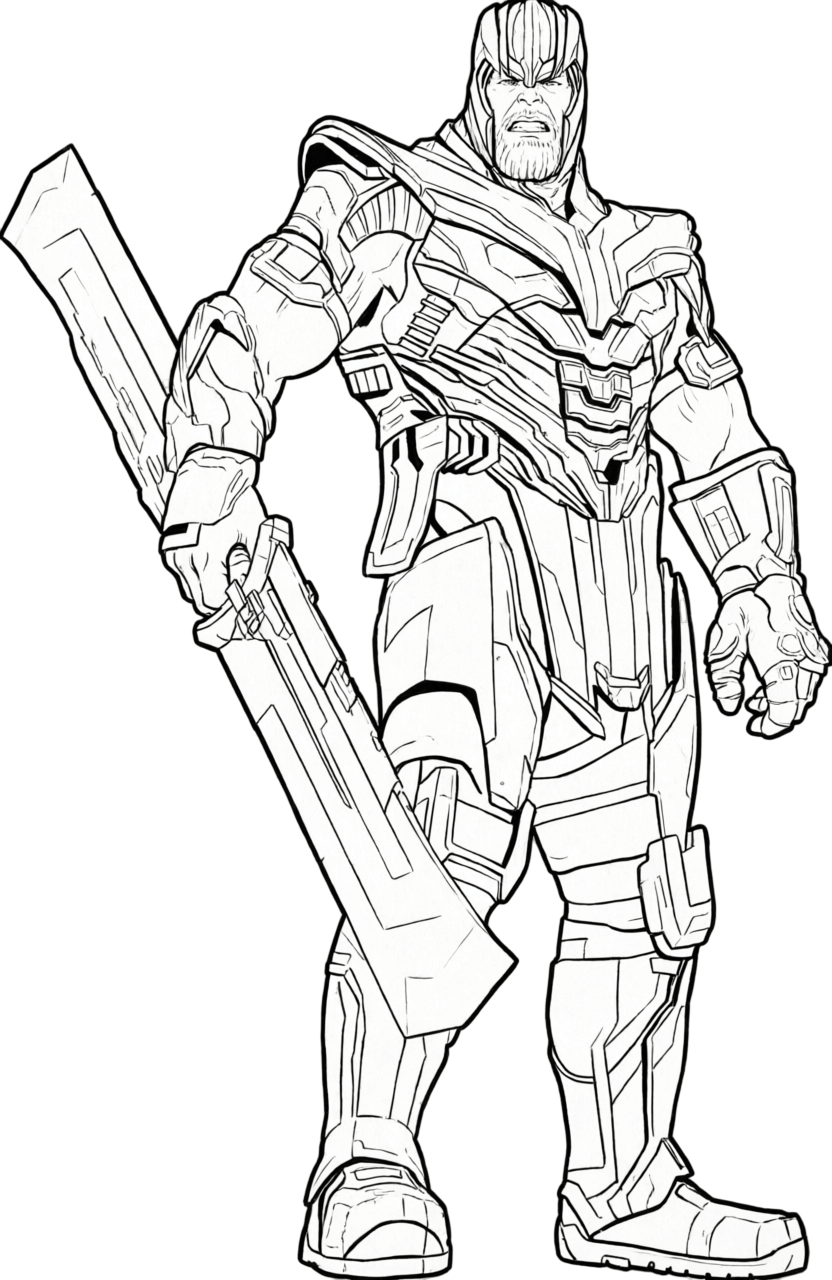 Thanos e espada para colorir para colorir