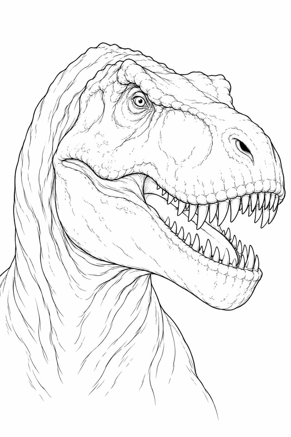 Retrato de tiranossauro rex realista para colorir para colorir
