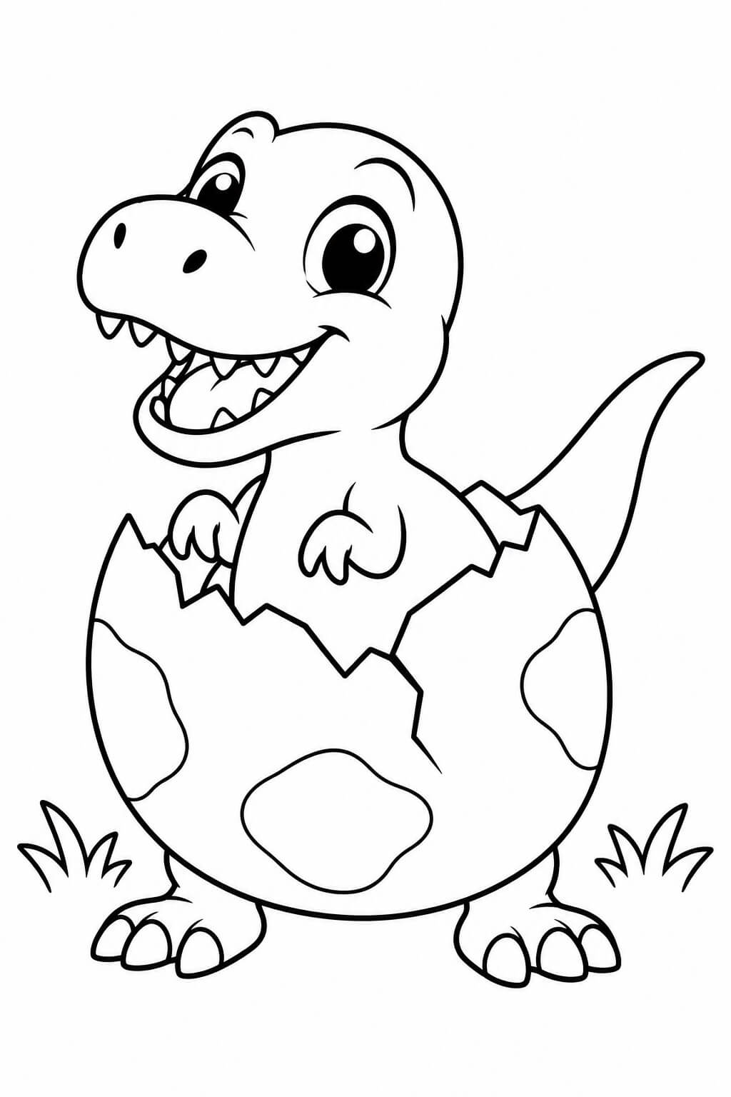 Tiranossauro rex bebe no ovo para colorir para colorir