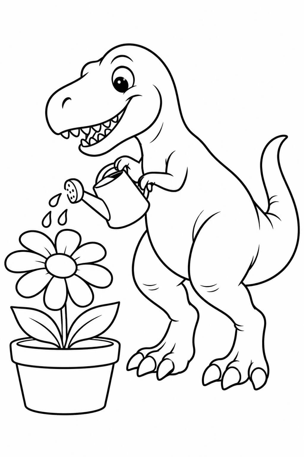 Tiranossauro rex jardineiro para colorir para colorir
