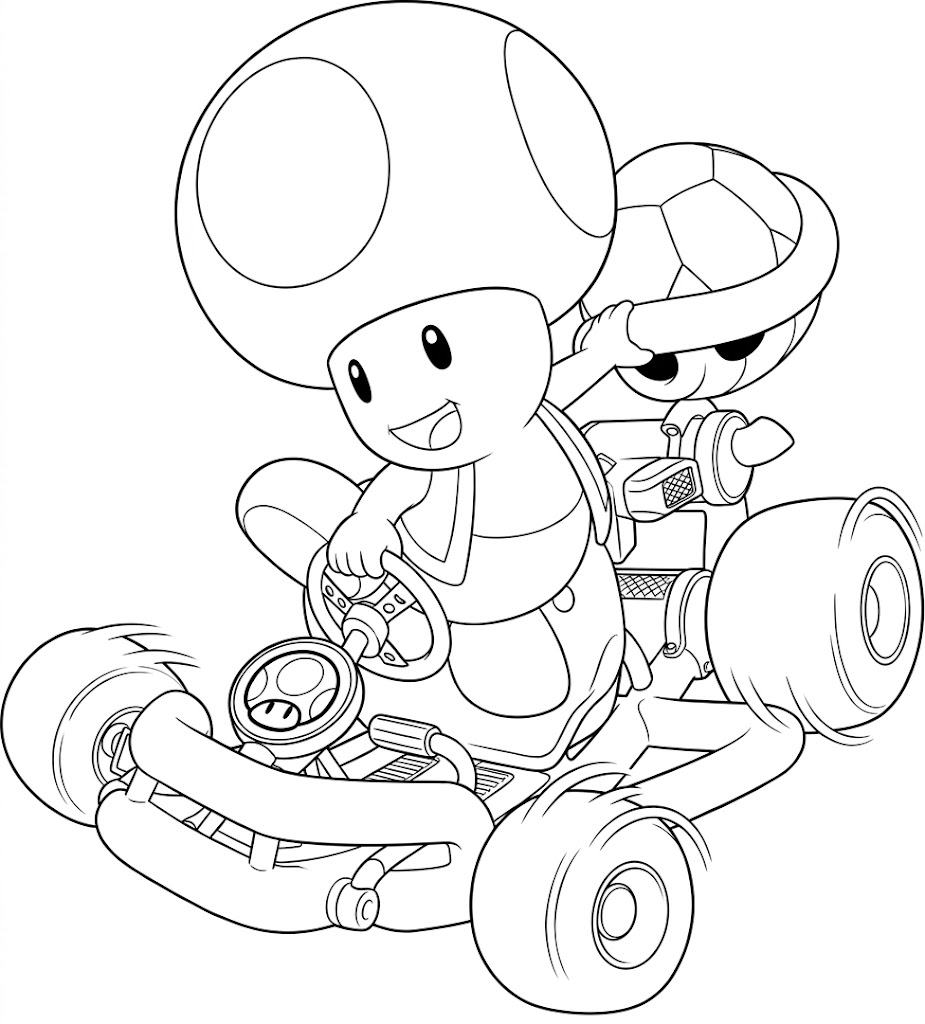 Toad mario kart poder para colorir para colorir