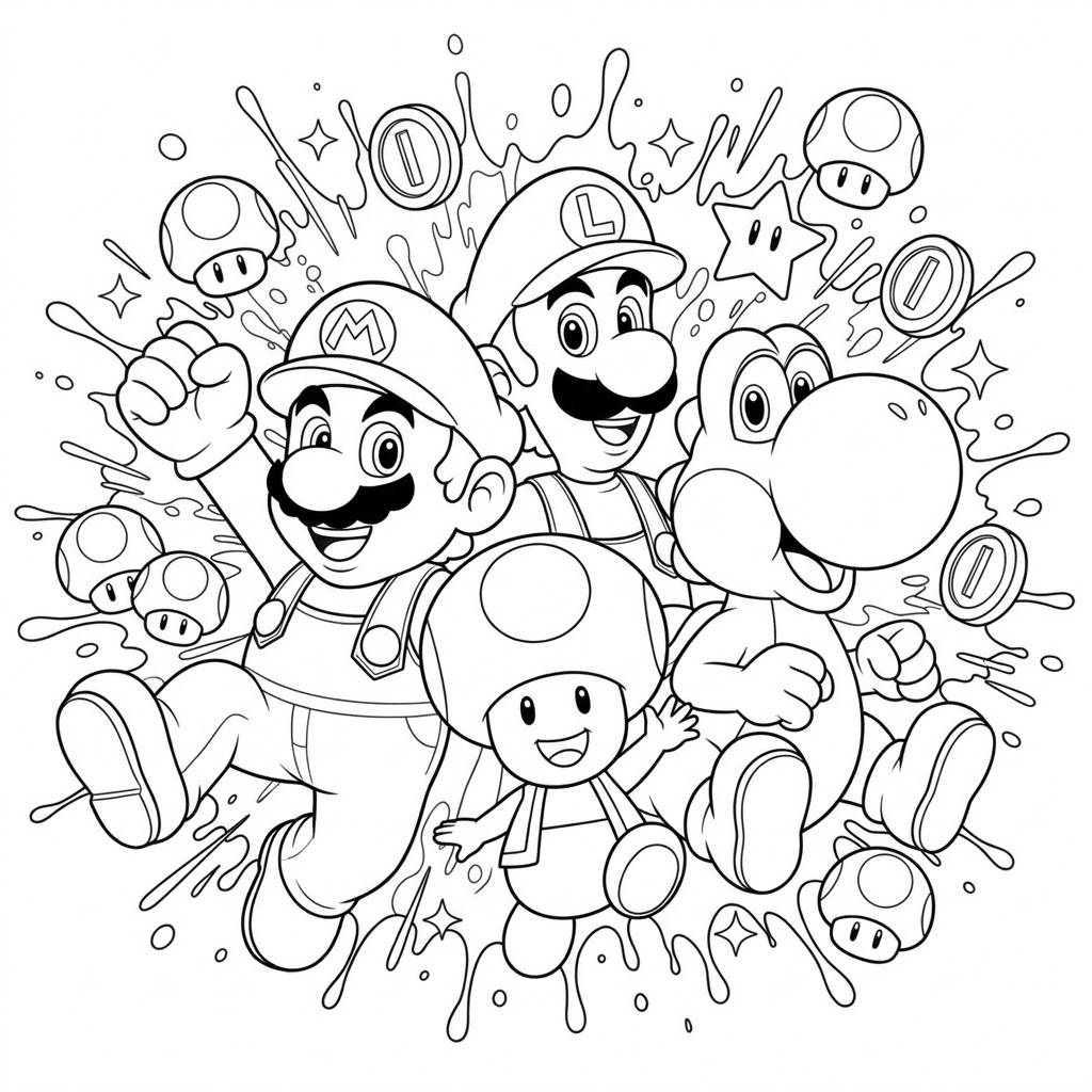 Toad super mario para colorir para colorir