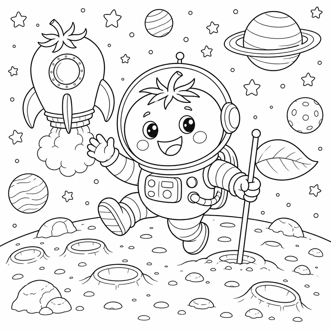 Tomate astronauta para colorir para colorir
