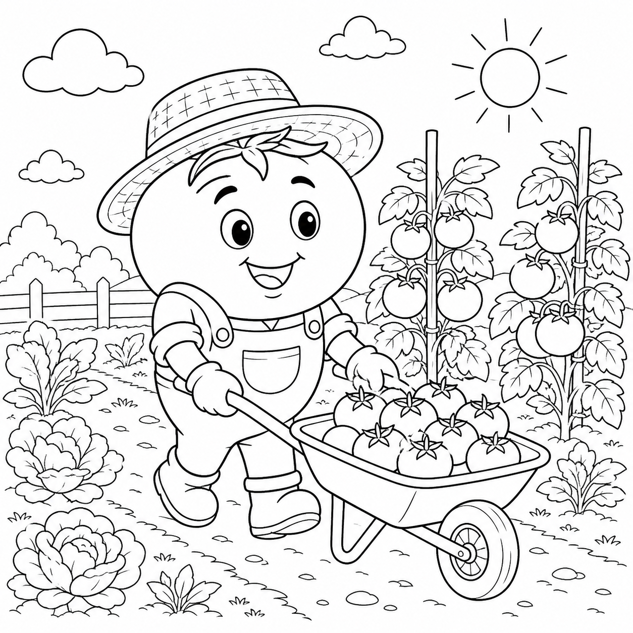 Tomate fazendeiro para colorir para colorir