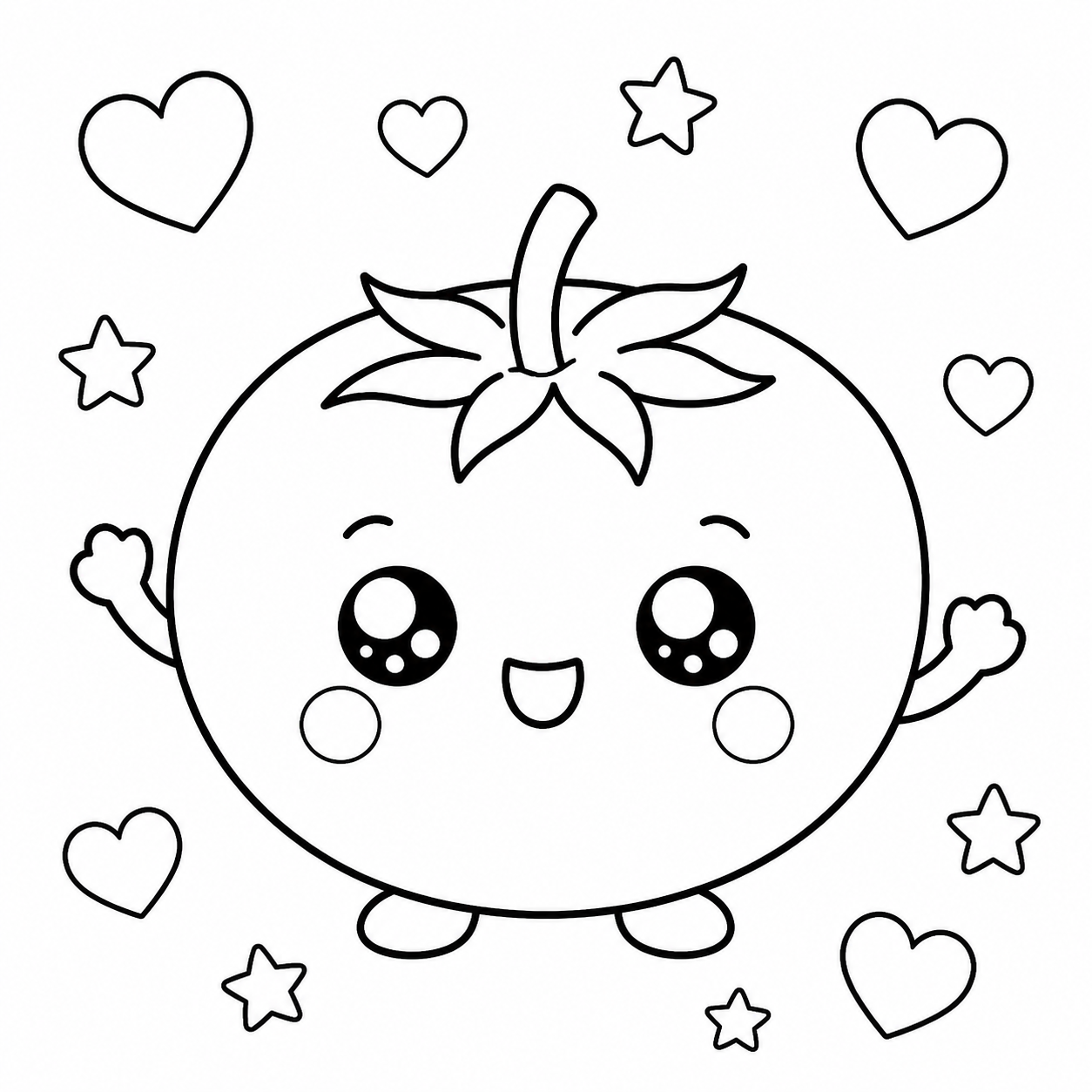Tomate kawaii para colorir para colorir