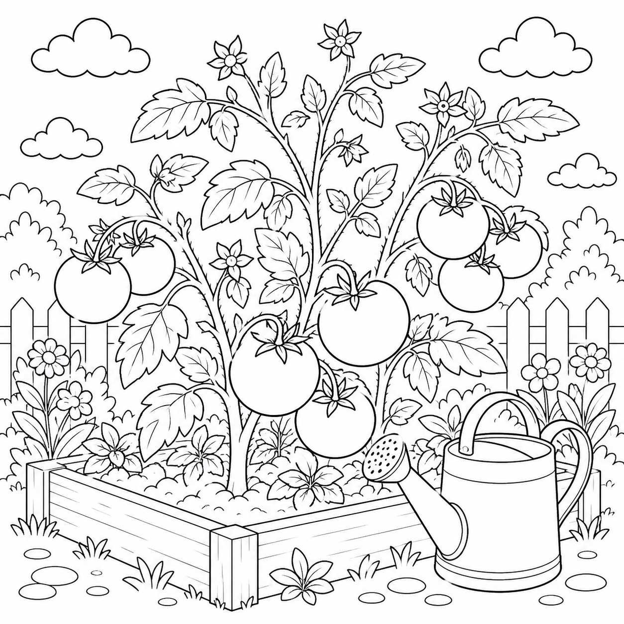 Tomates na horta para colorir para colorir