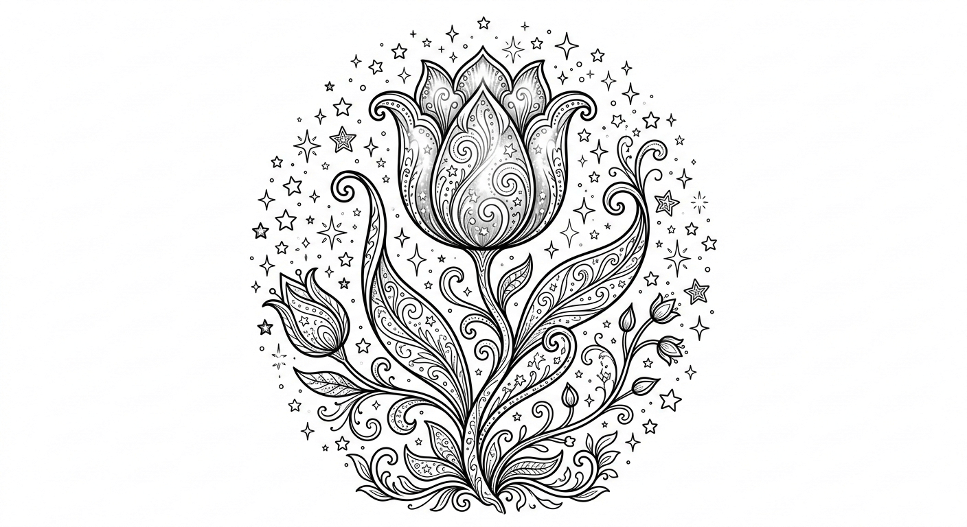 Tulipa magica para colorir para colorir