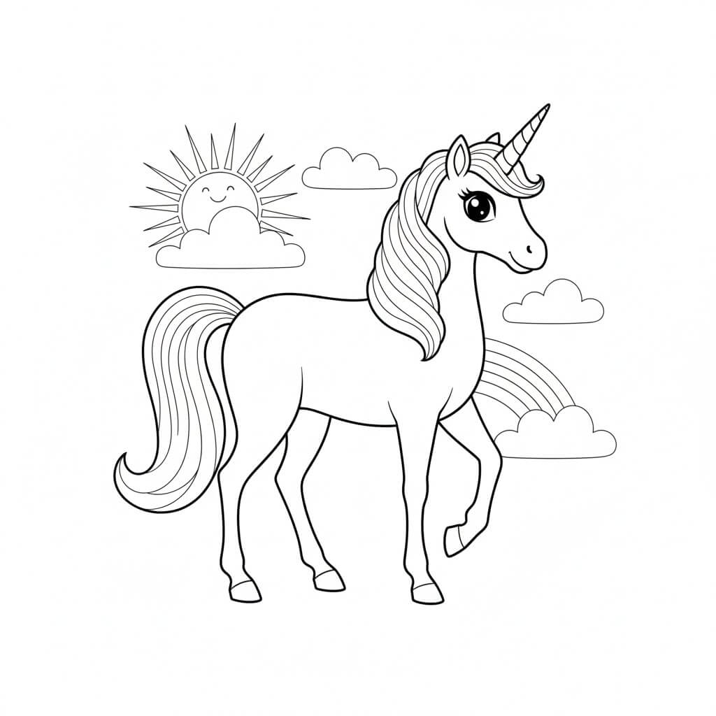 Unicornio ceu para colorir para colorir