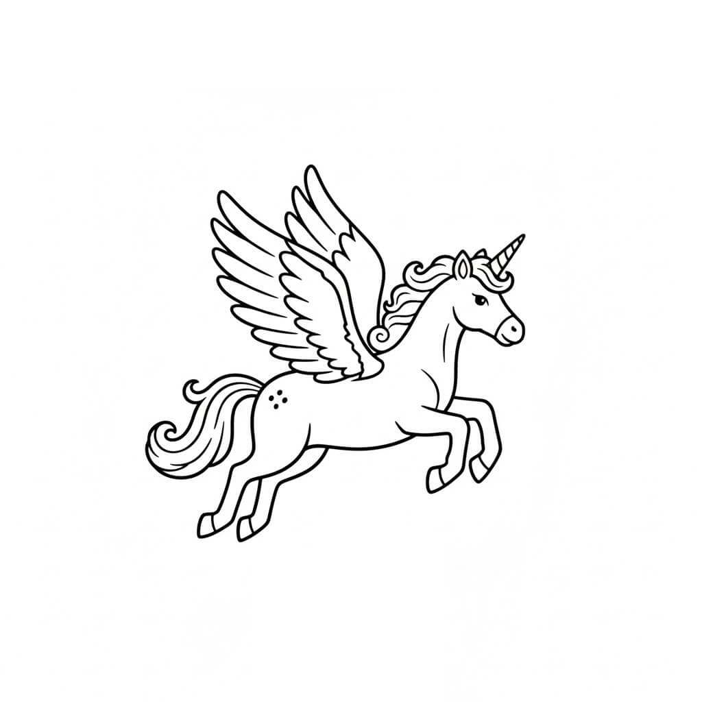 Unicornio voando para colorir para colorir