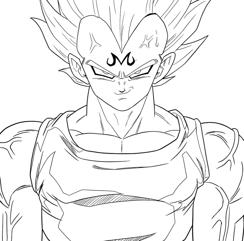 Majin vegeta para colorir para colorir