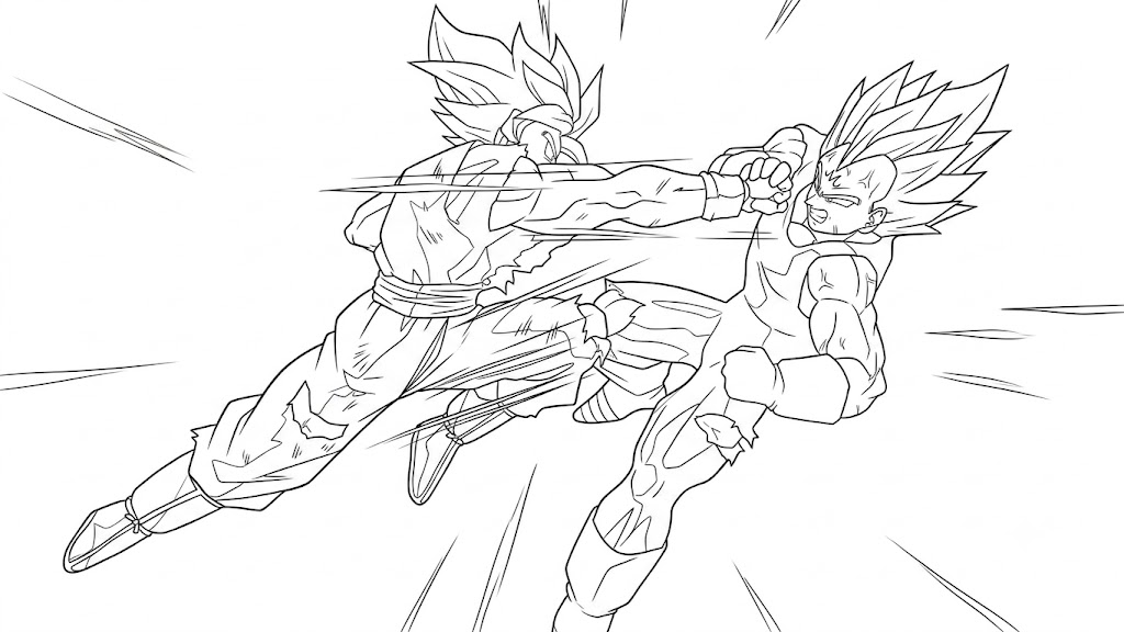 Vegeta batalha para colorir para colorir