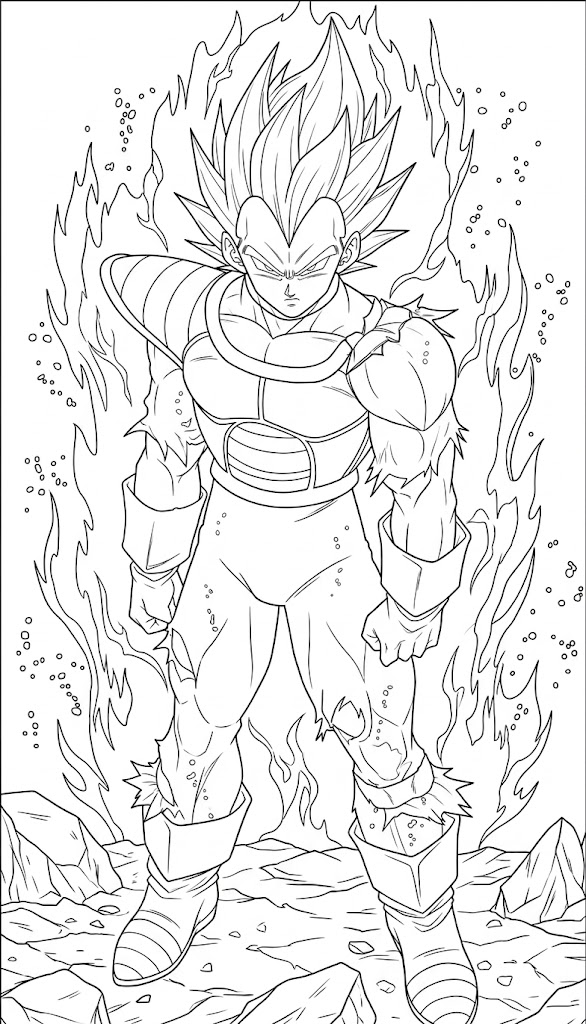 Vegeta blue para colorir para colorir