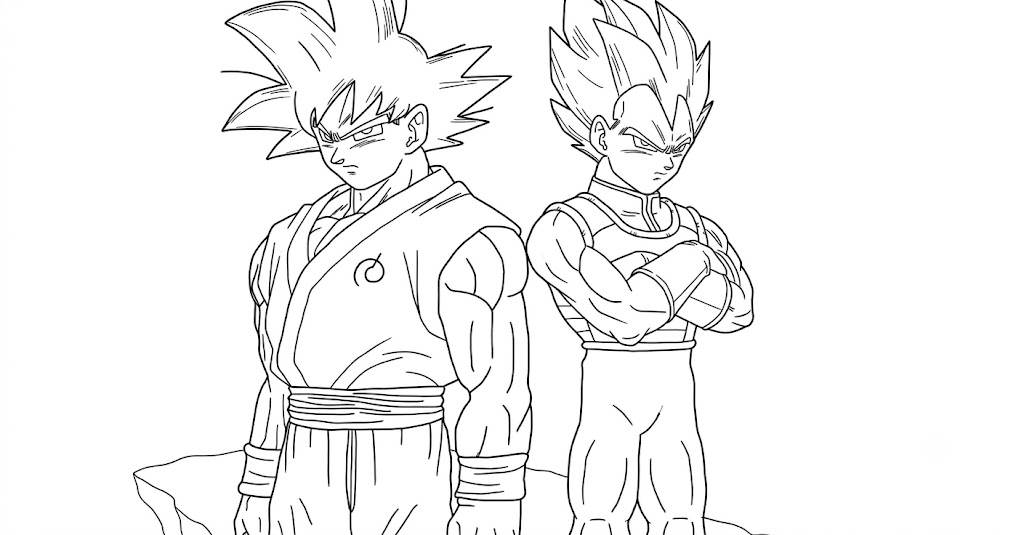 Vegeta e goku para colorir para colorir