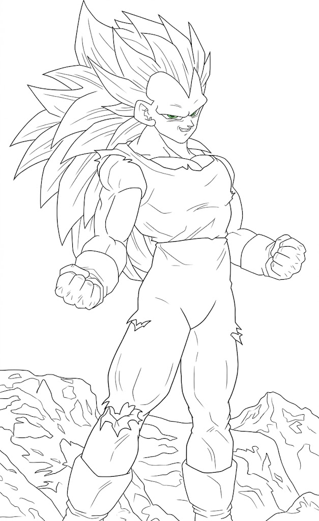 Vegeta super saiyajin 3 para colorir para colorir