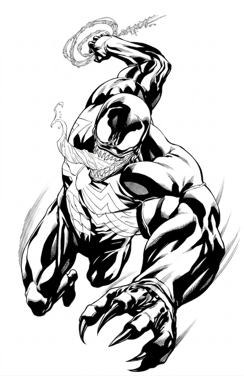 Venom ataque para colorir para colorir