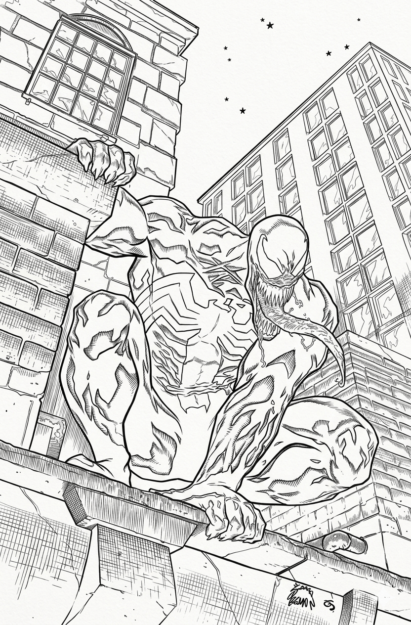 Venom na cidade para colorir para colorir