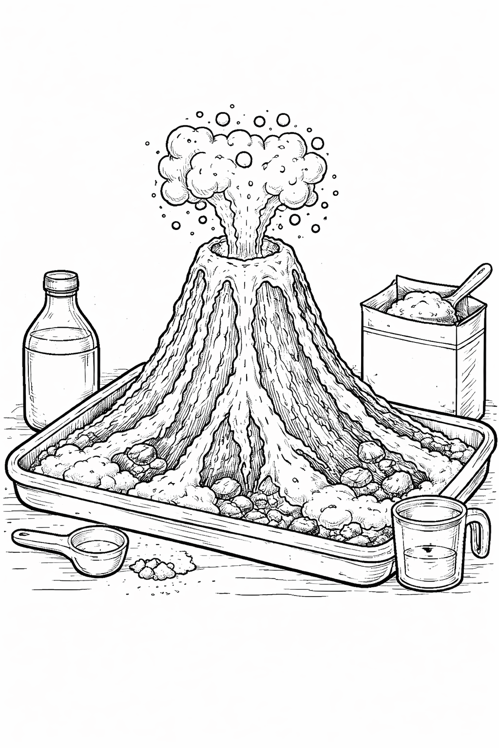 Vulcao caseiro para colorir para colorir