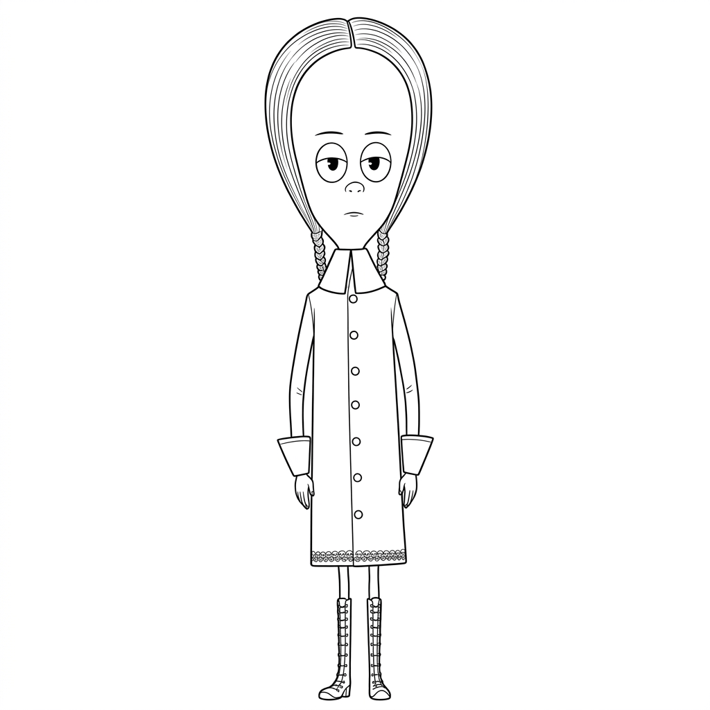 Wandinha desenhada para colorir para colorir