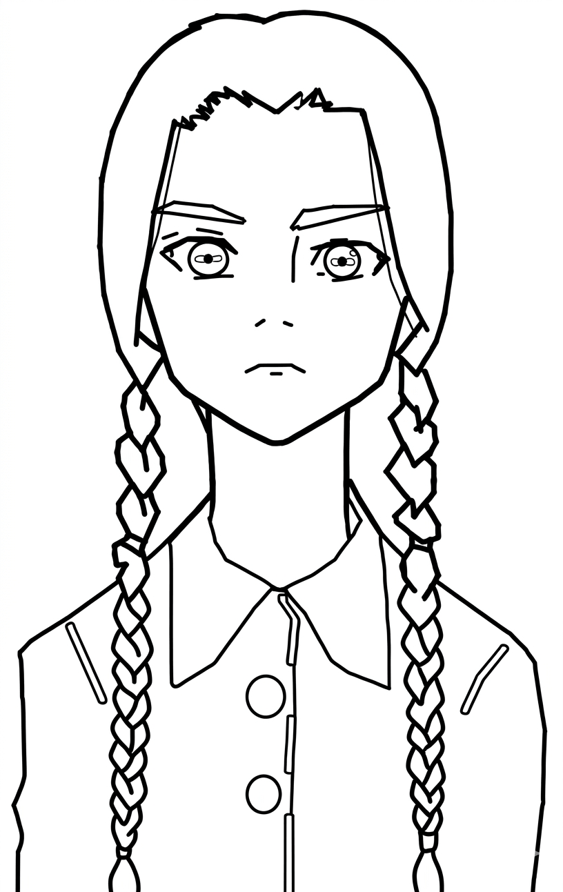 Wandinha desenho simples para colorir para colorir