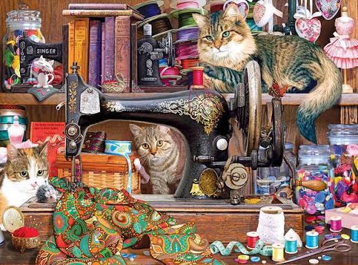 Gatos Maquina De Costura para quebra-cabeça